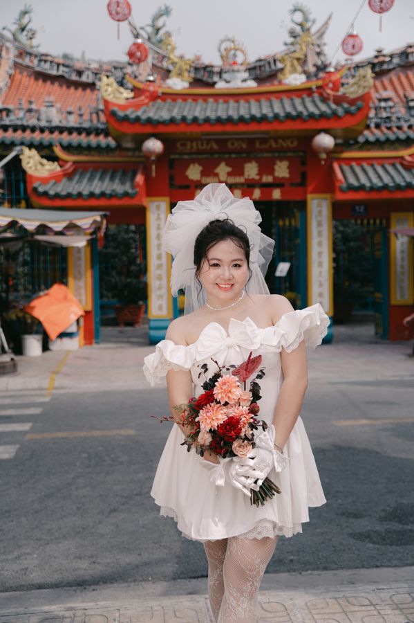 The Cho Lon Oversized Bow Veil, photographed in Vietnam