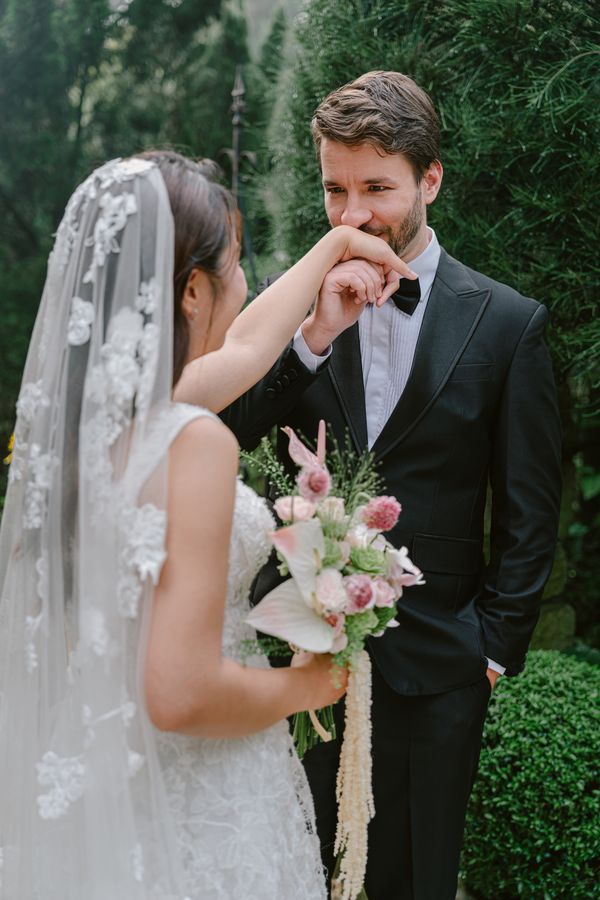 The Dong Khoi Lace Flower Cathedral Veil, photographed in Vietnam